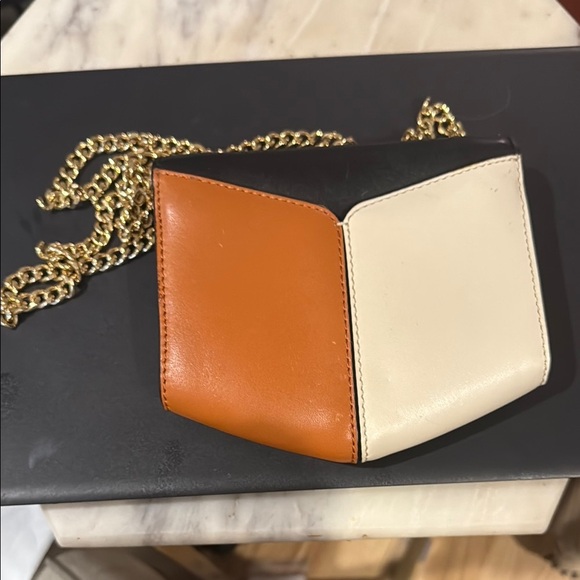 Sandro Color Block Mini Bag with Gold Chain - Picture 3 of 5